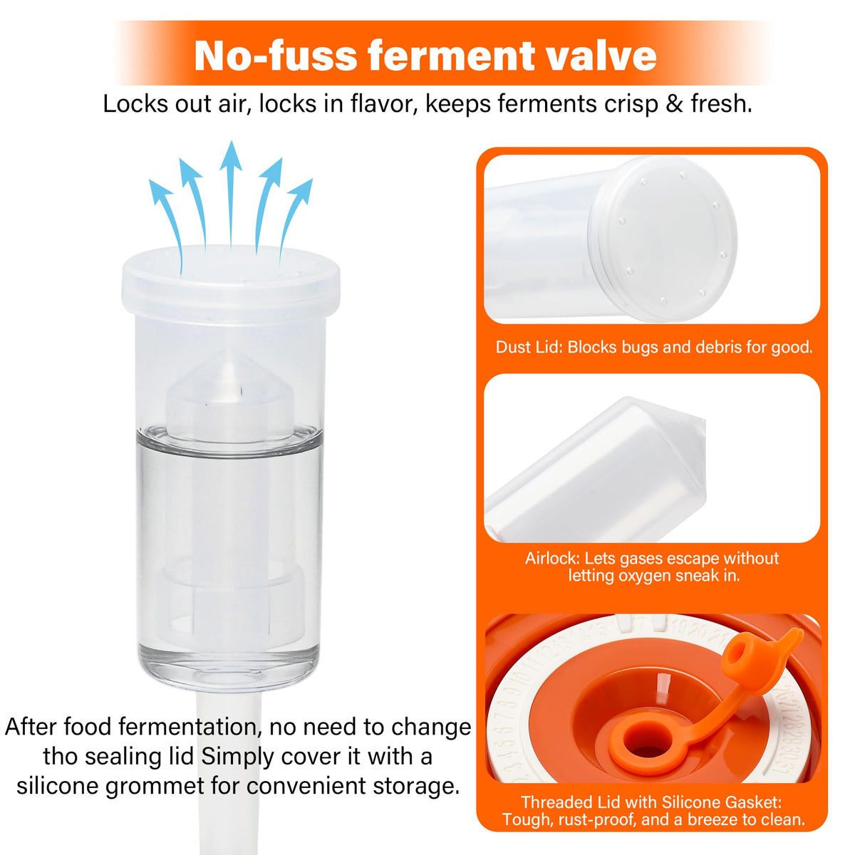 Hersolm silicone seal and grommet ensure airtight storage after use.