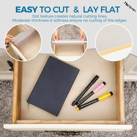 Hersvin shelf liner clear dot cut-to-size demonstrates easy customization.