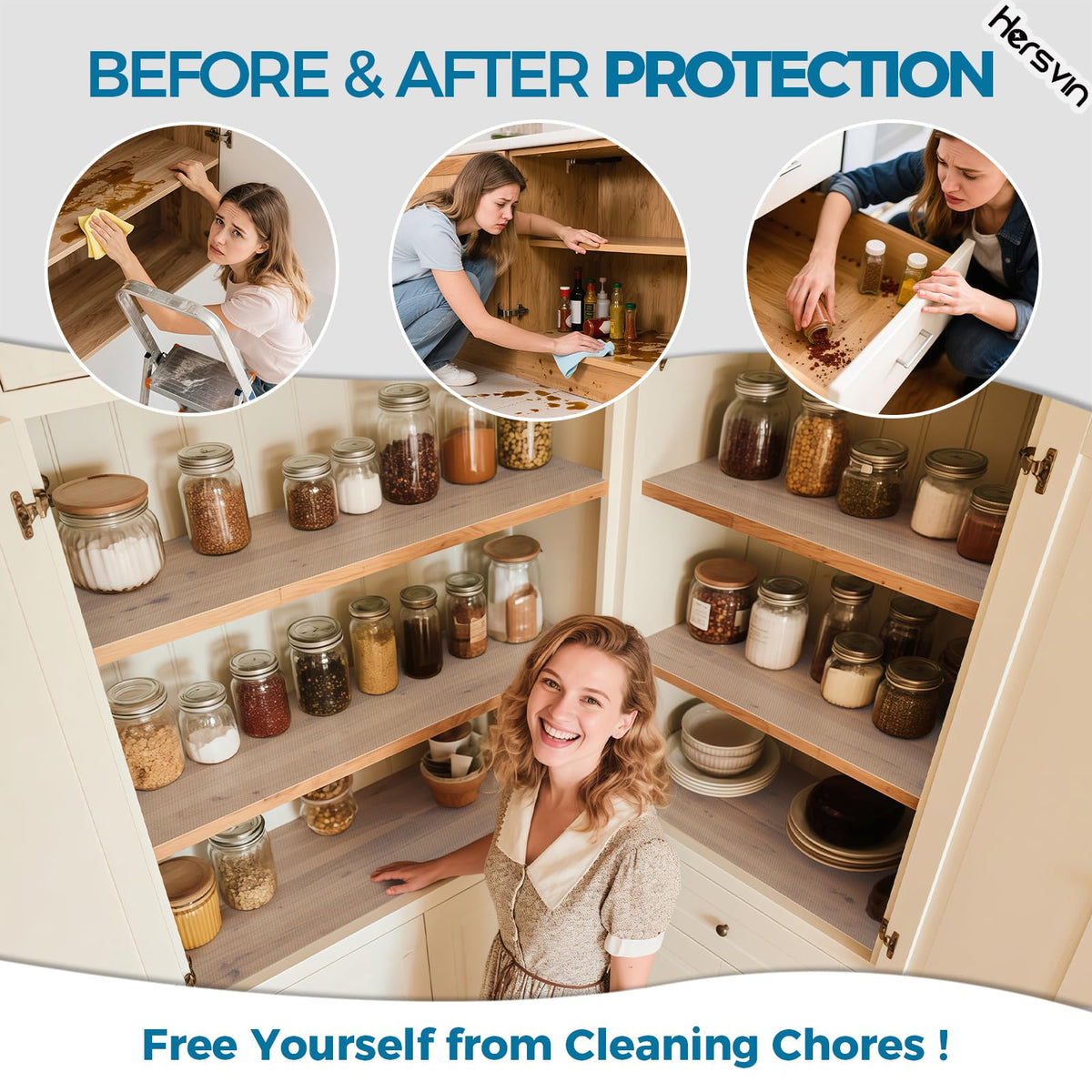 Hersvin fridge shelf protection keeps surfaces shielded from spills.