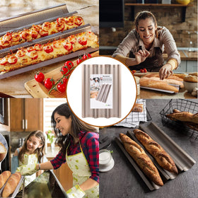 Hesanzol baguette pan dishwasher-safe convenience after baking.
