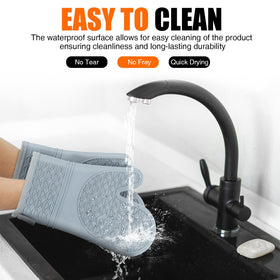HESEE BBQ and baking mitts in grey with extended reach
