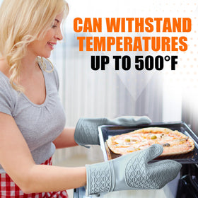 HESEE durable easy-clean oven mitts in grey for everyday use