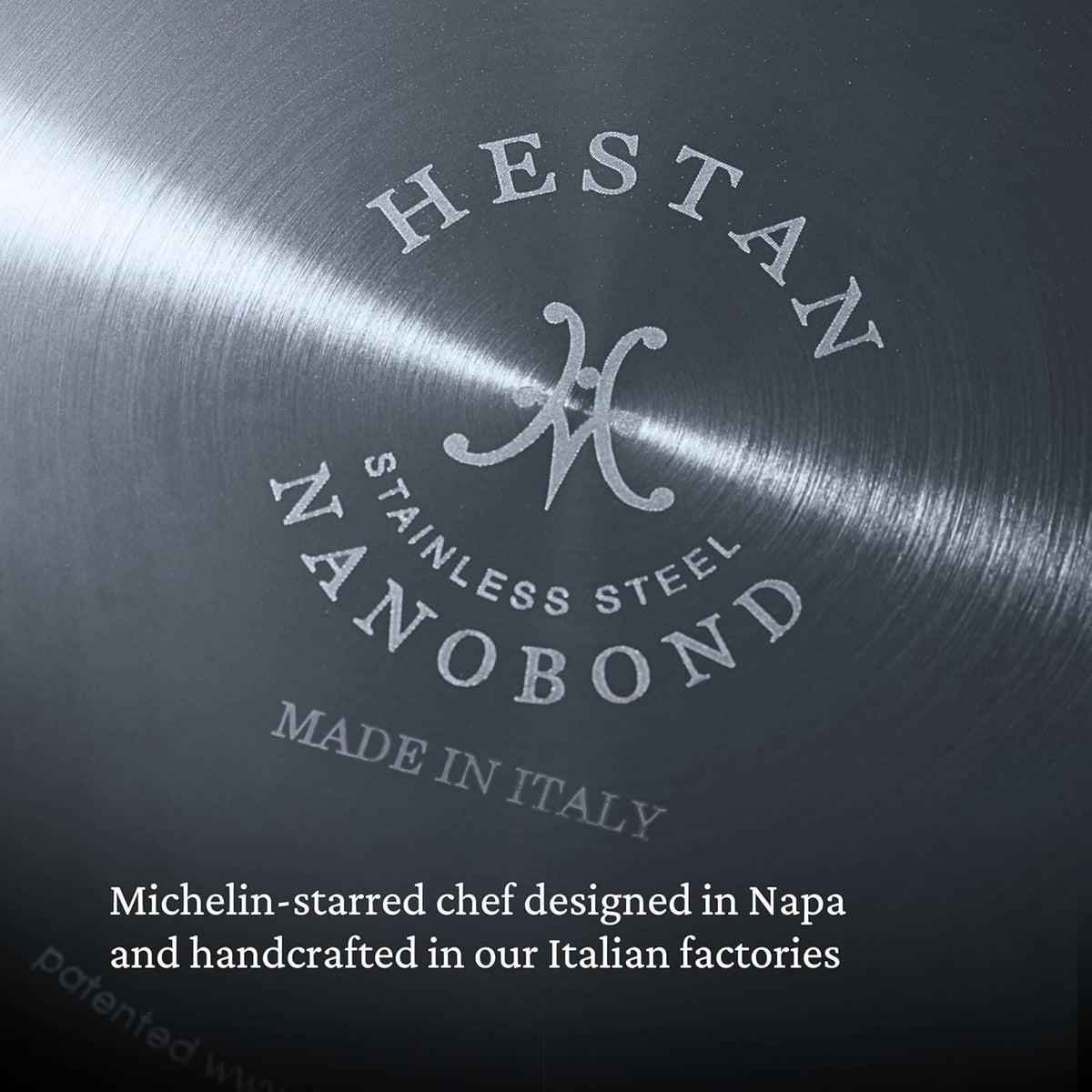 Hestan NanoBond ergonomic handle frame emphasizing ease of use while serving