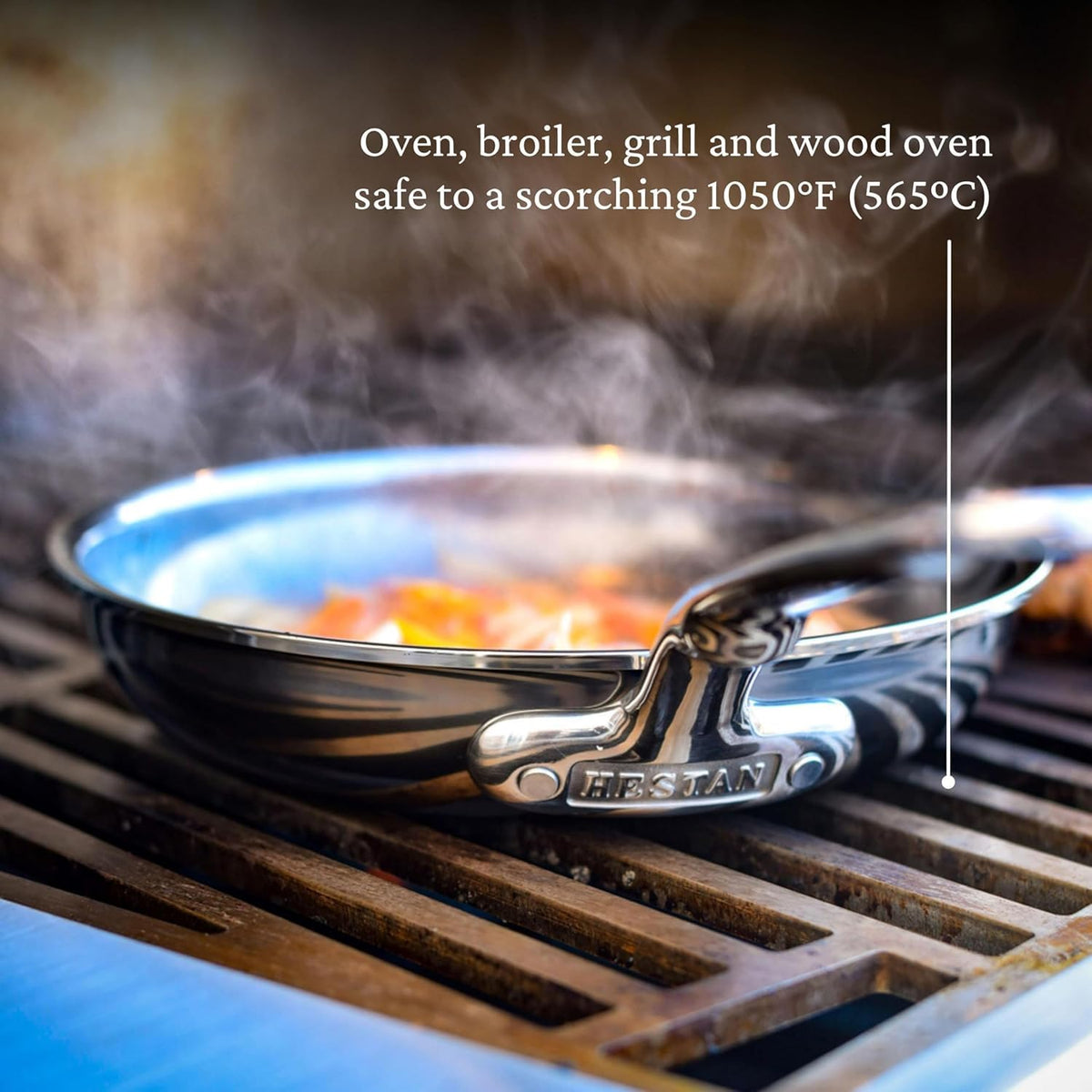 Hestan NanoBond skillet with drip-free rim for clean pouring