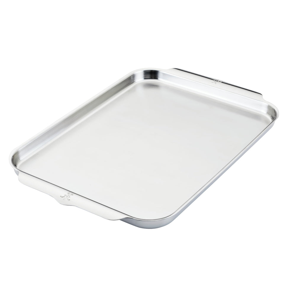 Hestan OvenBond half sheet pan with heat core for even browning.