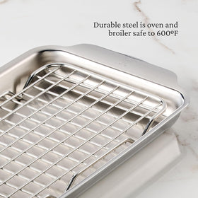 Hestan Warp-resistant pan holds shape across batches for consistent results.
