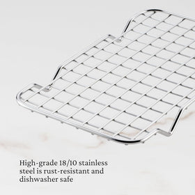 Hestan wide curved handles provide secure grip when removing from oven.