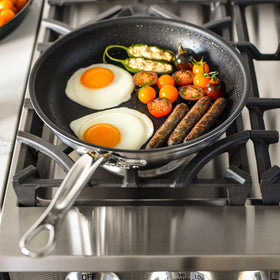 Hestan ProBond TITUM nonstick coating close-up emphasizes diamond particles for added durability