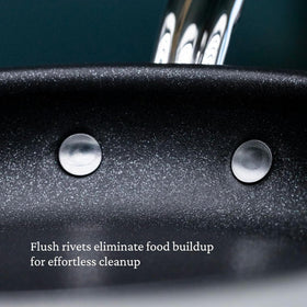 Sealed flared rims prevent drips on the Hestan skillet
