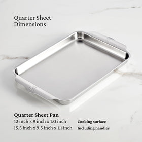 Hestan Provisions OvenBond large rectangular baker with handles offers roomy baking space.