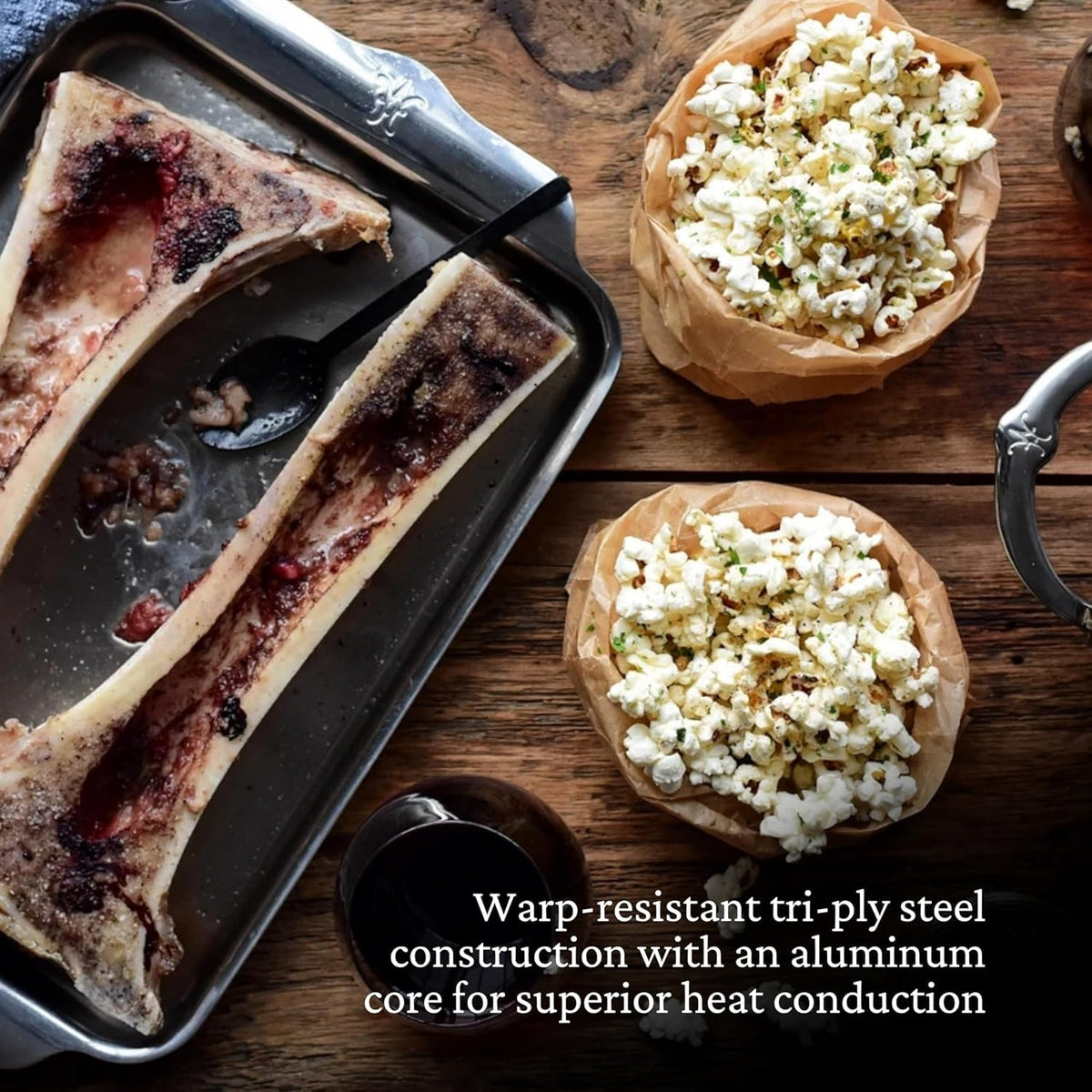Hestan Provisions OvenBond pan interior with brushed finish for easy cleanup