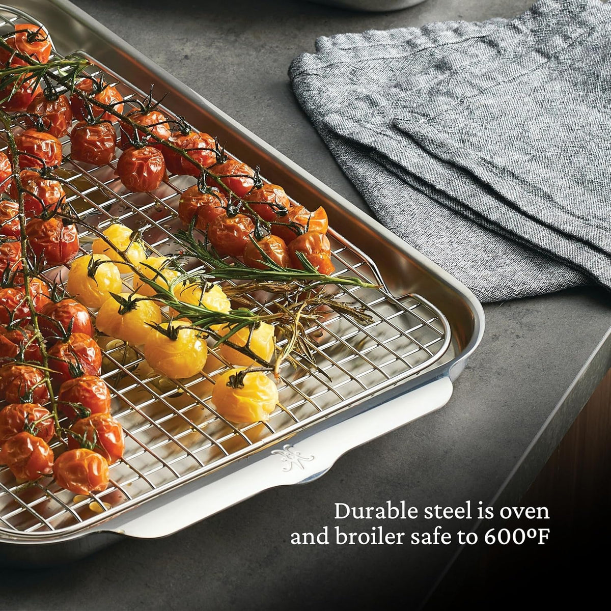 Hestan Provisions OvenBond pan exterior with polished shine