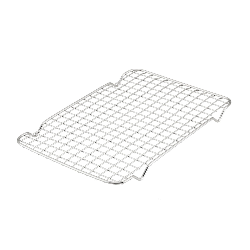 Hestan Provisions OvenBond rack front view with curved handles for easy oven handling.