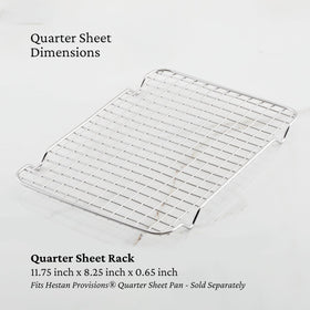 Hestan Provisions OvenBond rack side view highlighting warp-free construction.