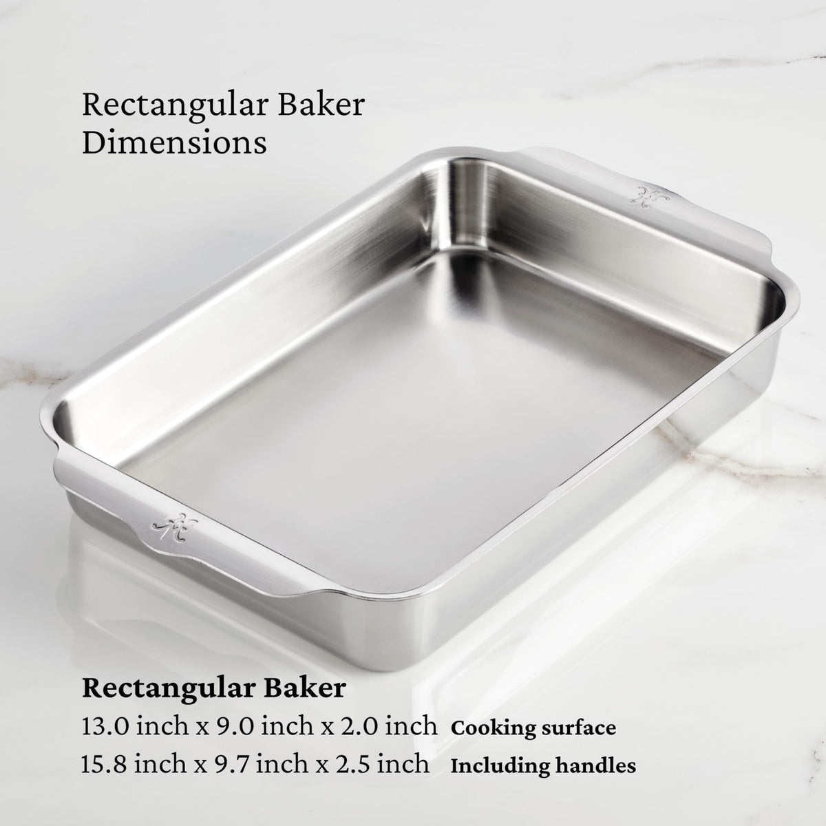 Hestan Provisions OvenBond quarter-sheet pan with handles enables safe maneuvering.