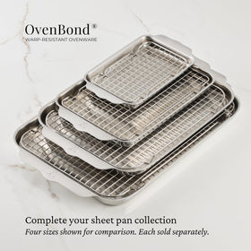 Hestan Provisions OvenBond set showing pan and rack used together for versatility