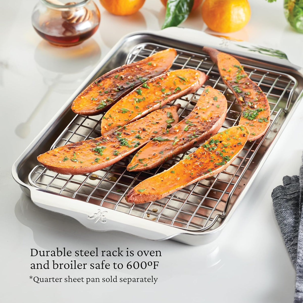 Hestan Provisions OvenBond sheet pan insert doubles as a roasting rack.