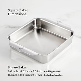 Hestan Provisions OvenBond square baker with handles for versatile baking.