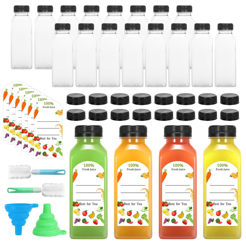 HEWASME 12oz juice bottle with cap for on-the-go freshness.