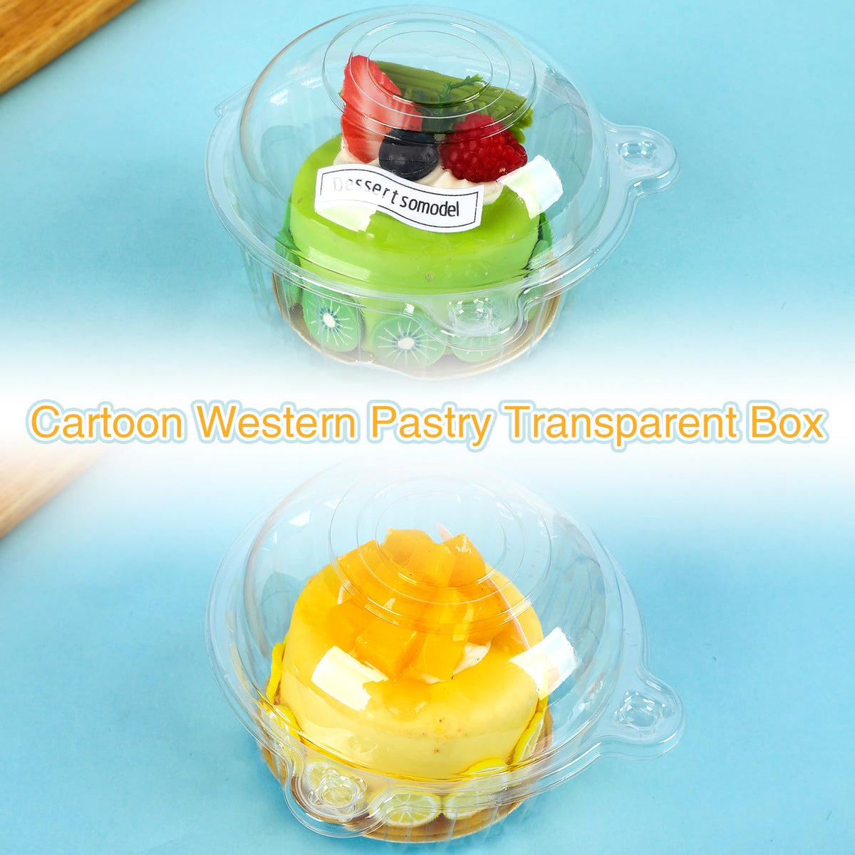 Hewnda stackable dessert containers save space in kitchens and transport.