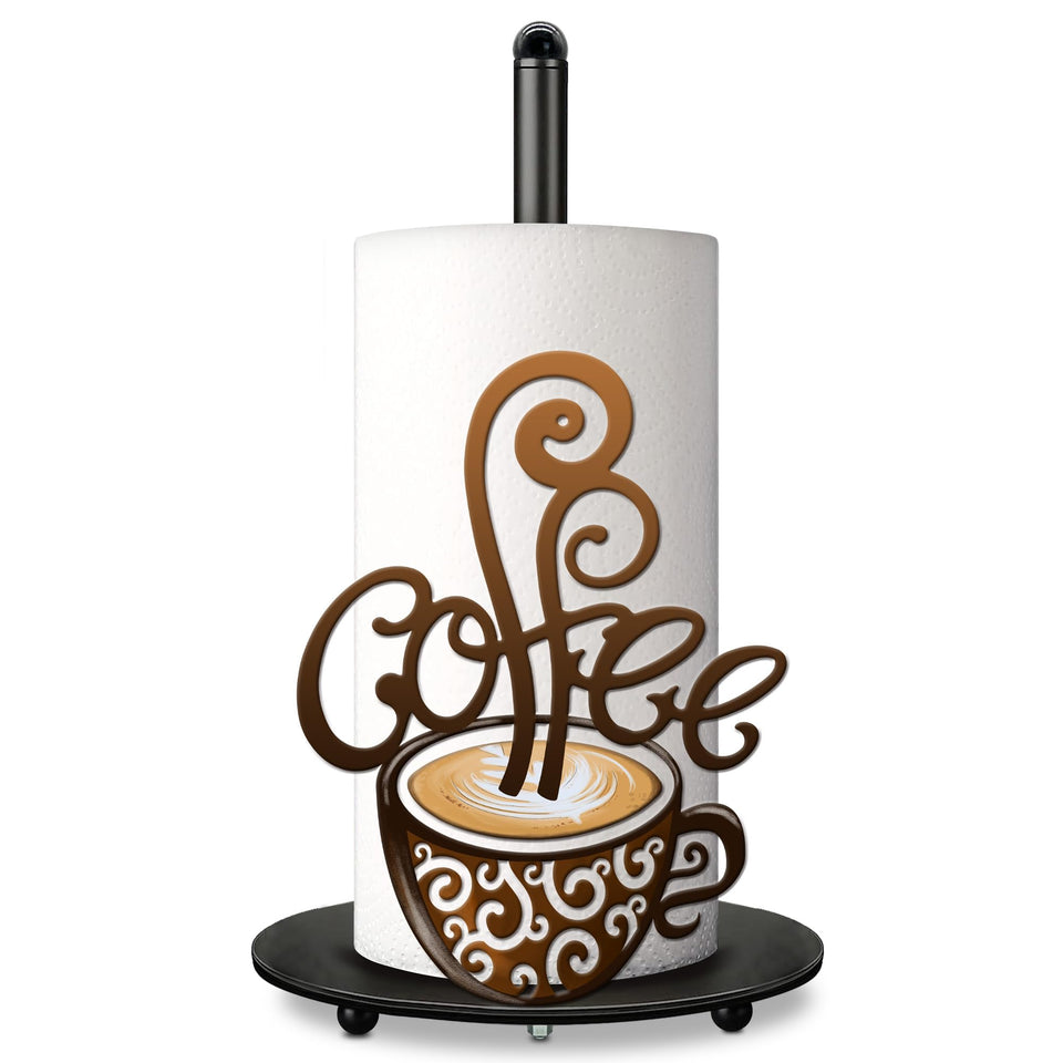Hexagram coffee paper towel holder stand reinforces stability for daily kitchen use.