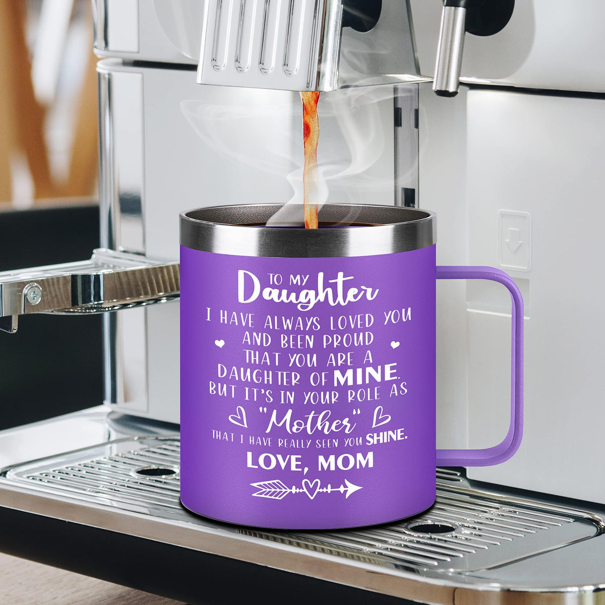 Hexagram thoughtful daughter mug from mom for special occasions.