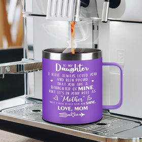 Hexagram thoughtful daughter mug from mom for special occasions.