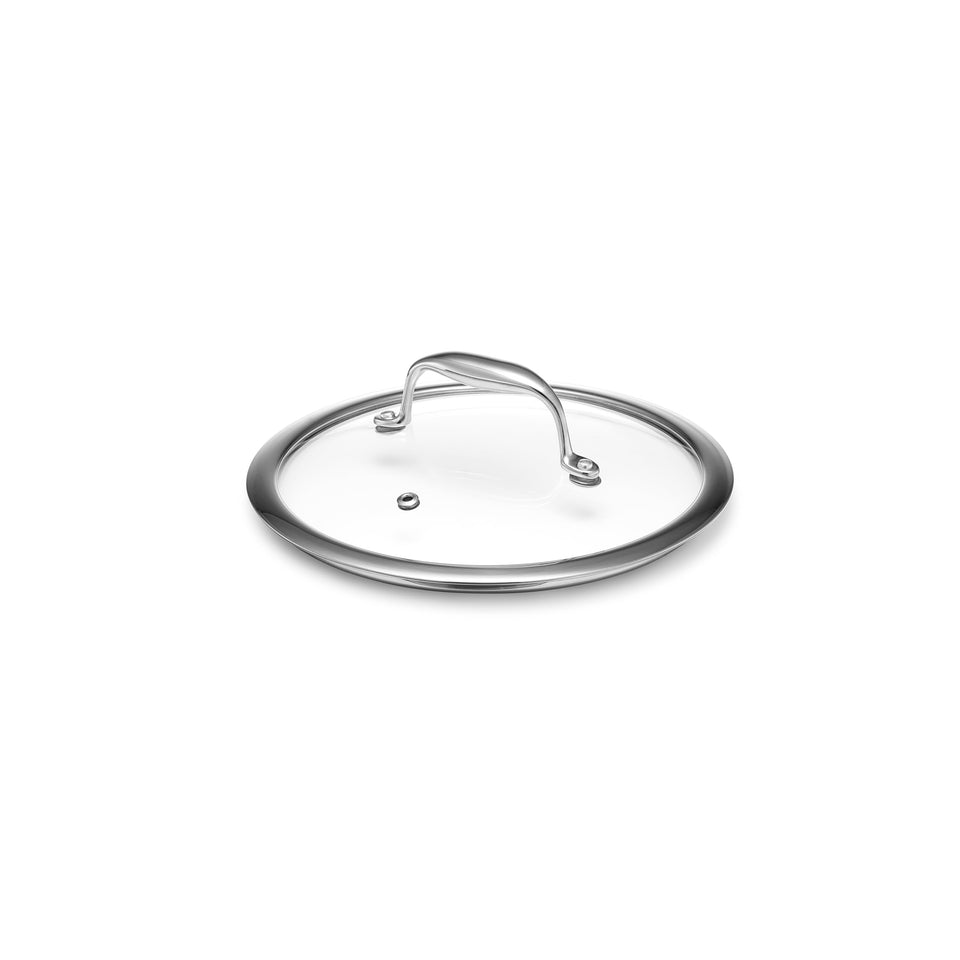HexClad 8-inch tempered glass lid with steam vent for monitoring