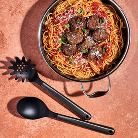 HexClad pasta server for perfectly portioned servings.