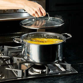HexClad dishwasher-friendly stockpot simplifies cleanup after big cooking sessions.