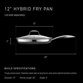 HexClad Hybrid 12-inch pan handle close-up showing ergonomic grip