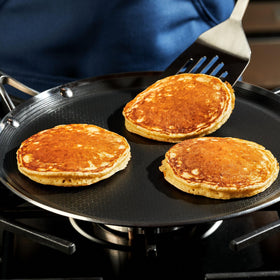 HexClad Hybrid Griddle enables tortillas, French toast, and sears.