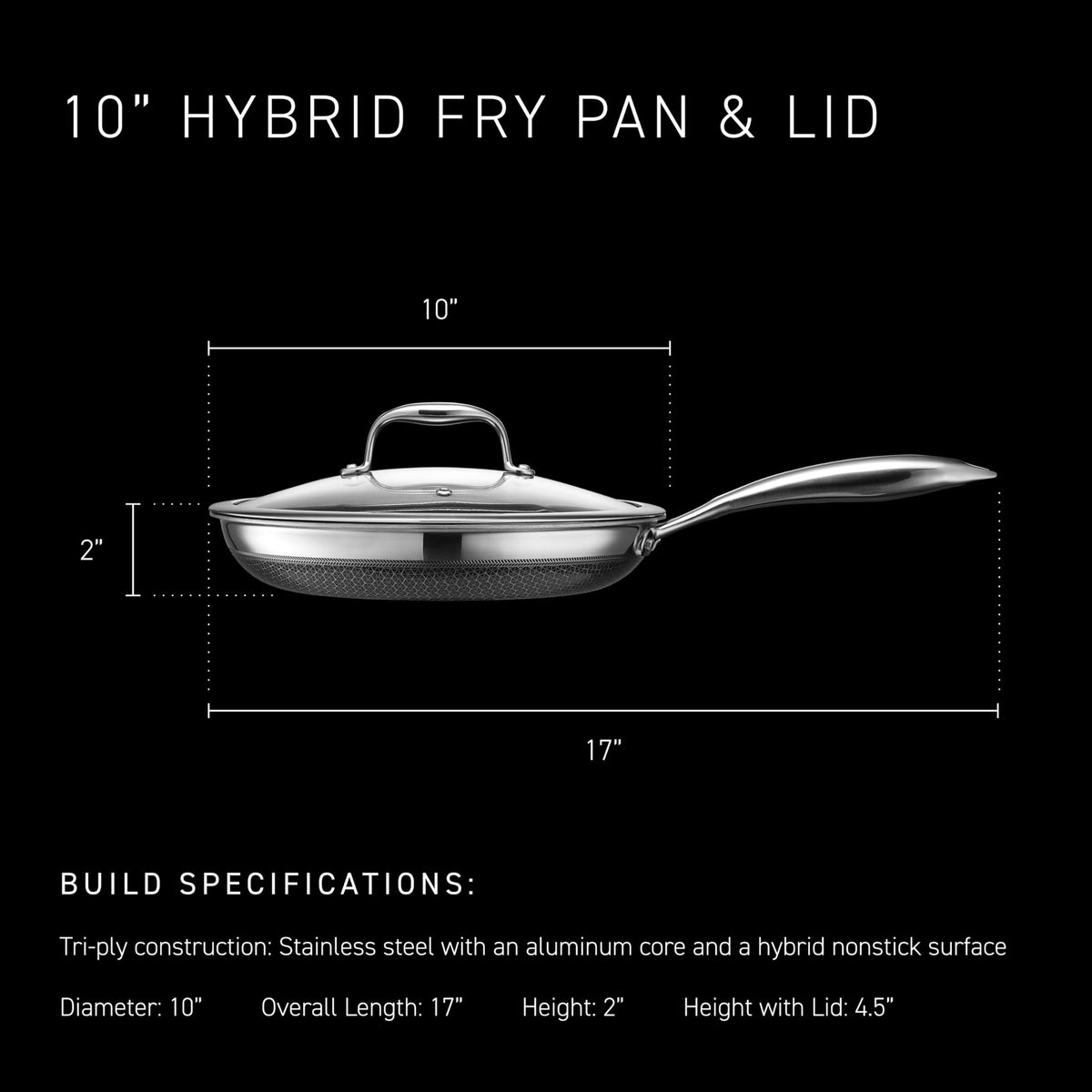 Stay-cool handle featured on the HexClad Hybrid pan.