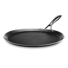 HexClad Hybrid nonstick 13-inch griddle pan on stovetop for versatile cooking.