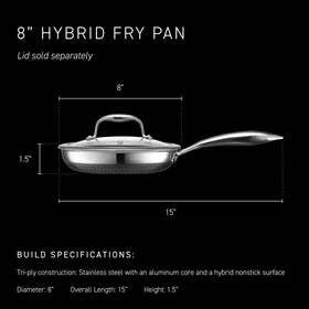 HexClad Hybrid tri-ply construction with aluminum core for even heating