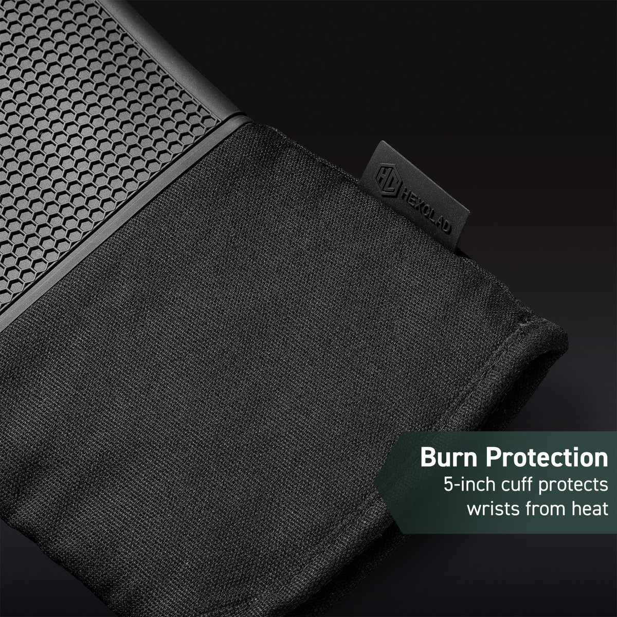 HexClad silicone oven mitt set steam protection in action
