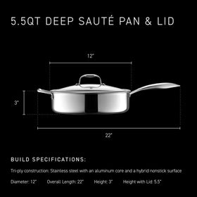 HexClad stay-cool handle for comfortable grip during high-heat sautéing