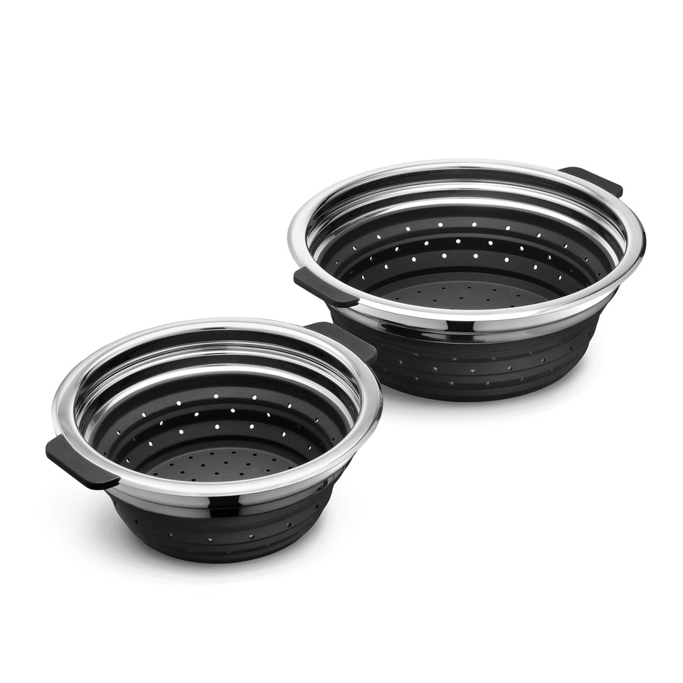 HexClad steamer basket fits 3-quart pots for efficient veggie steaming.