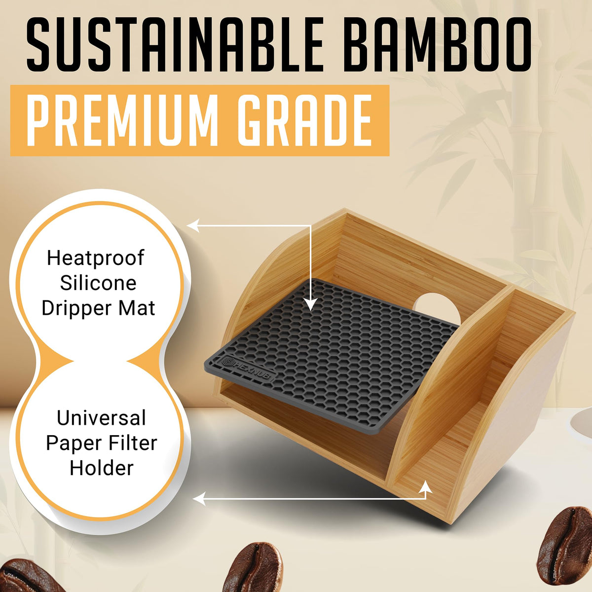 HexNub heat-retaining-lid helps keep coffee warm while protecting from dust
