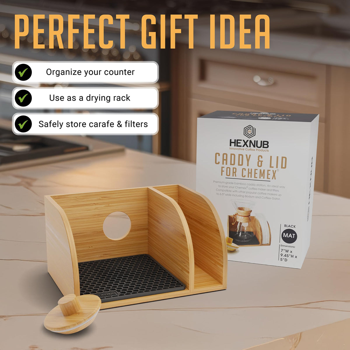 HexNub non-toxic-recyclable-bamboo highlights sustainable materials for mindful kitchen storage