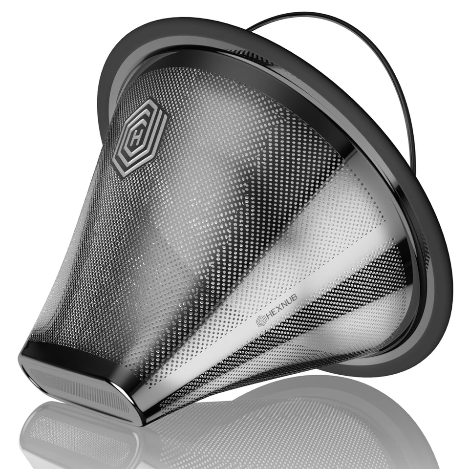 HEXNUB reusable #4 filter for Technivorm Moccamaster provides precise fit for clean, sediment-free brews.
