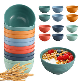 Heycome 12-pcs unbreakable cereal bowls set, durable for daily family meals.