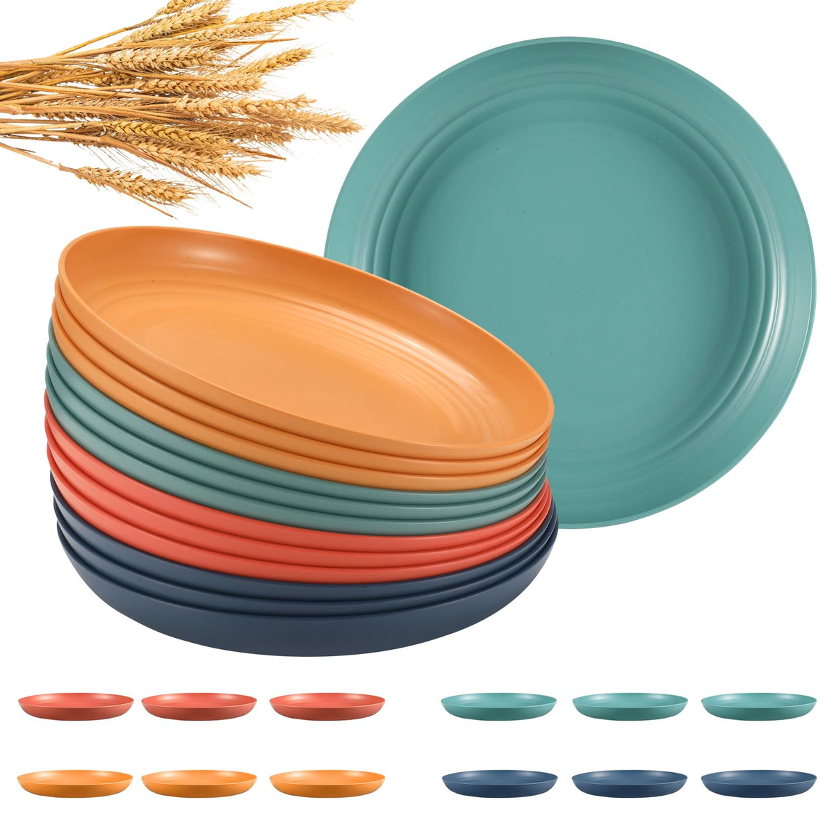 HEYCOME 12pcs deep dinner plates set, durable and versatile for daily meals.