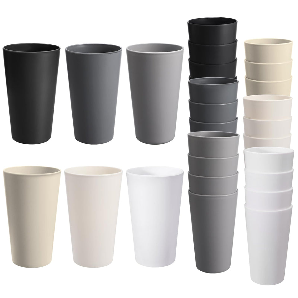 HEYCOME 24pcs 20oz cups stackable for easy storage and everyday use.