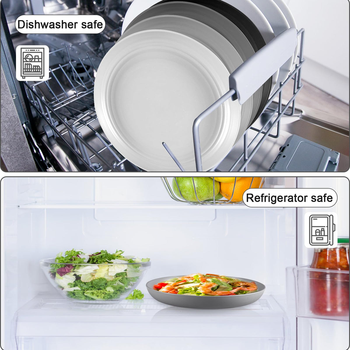 HEYCOME anti-slip bottom keeps plates stable during meals and table settings.