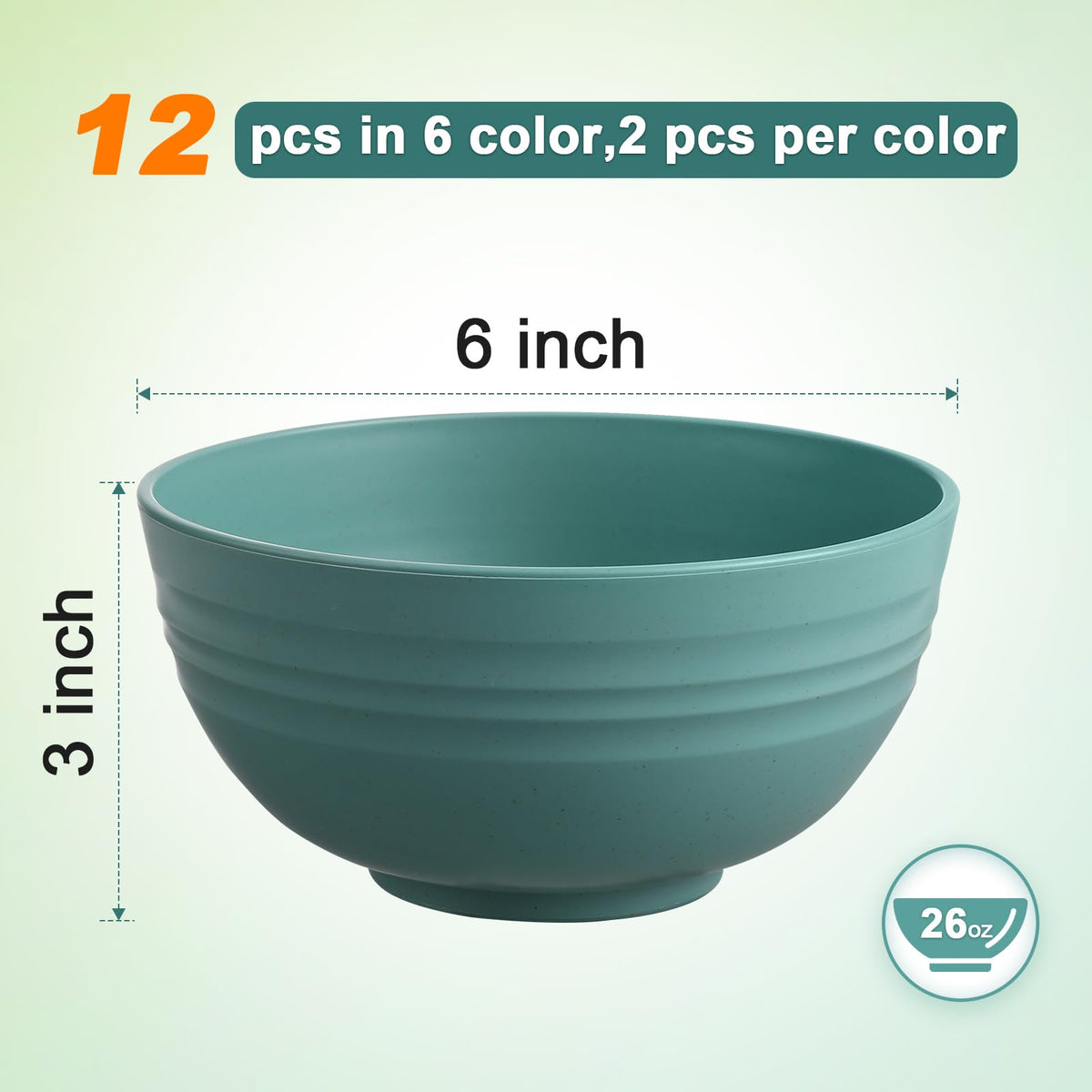 Heycome natural wheat straw fiber bowls, eco-friendly and BPA-free.
