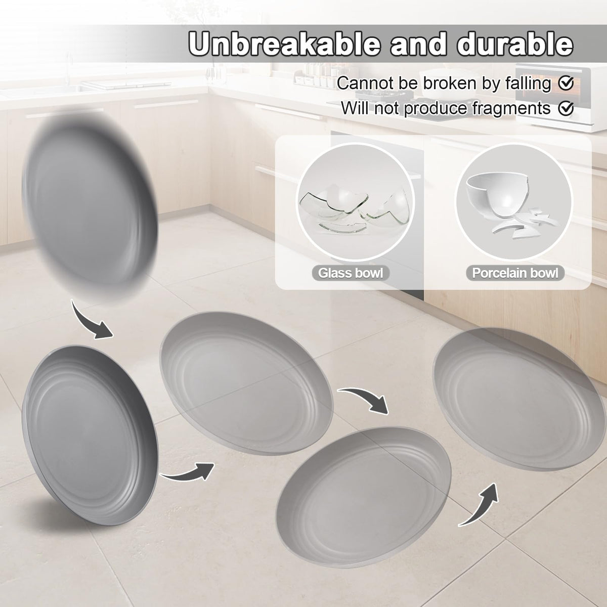 HEYCOME thickened, durable plates resist impact for reliable everyday dining.