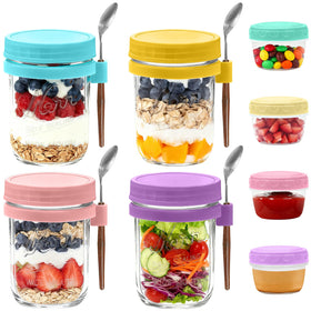 Heyglee overnight oats container with lid for easy meal prep on the move