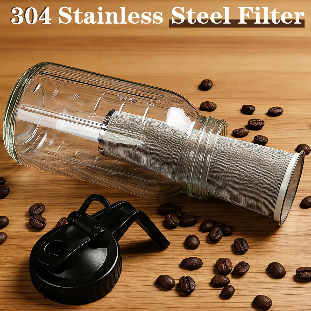 Heyglee stainless steel filter captures fines for silky brew