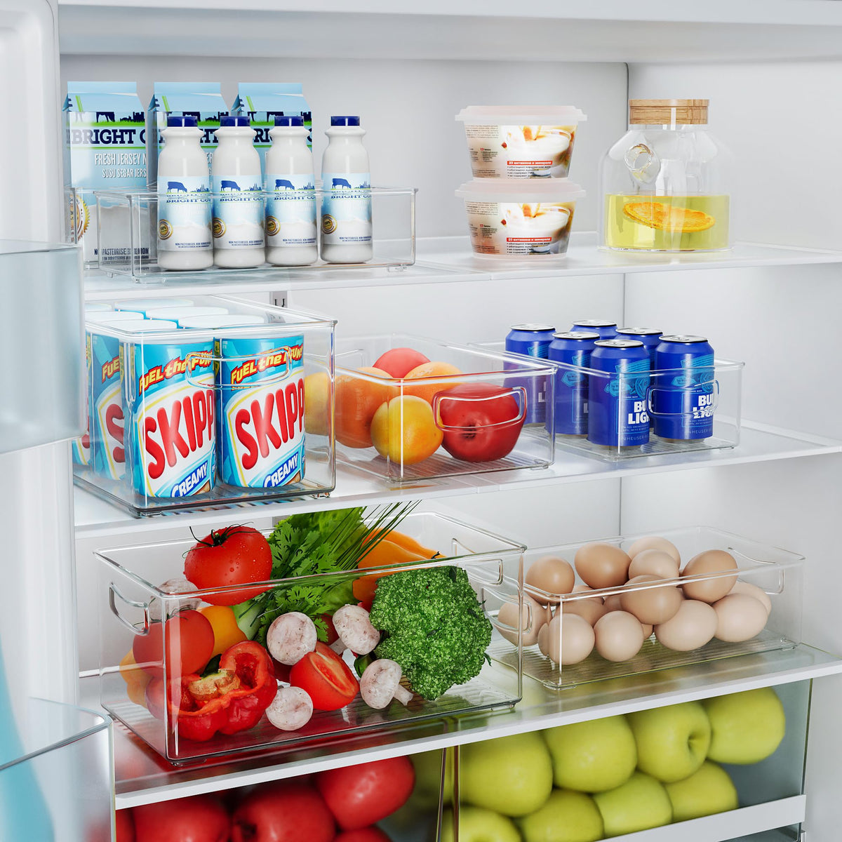 Heyuzb deep freezer bin XL sized for deep items and clutter-free organization.